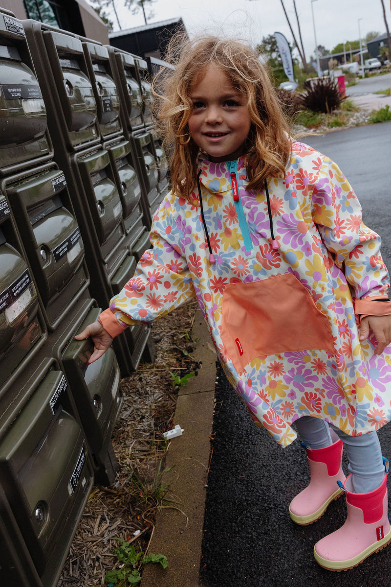 Poncho Retro Flowers